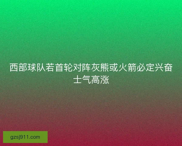 西部球队若首轮对阵灰熊或火箭必定兴奋士气高涨