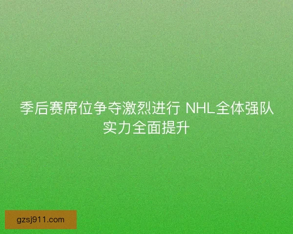 季后赛席位争夺激烈进行 NHL全体强队实力全面提升